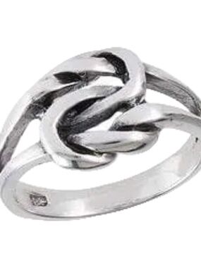 Womens Sterling Silver 925 Double Knot Ring Size 7